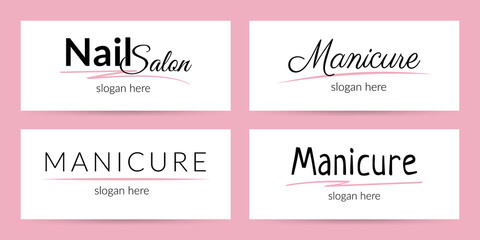 Manicure logo set