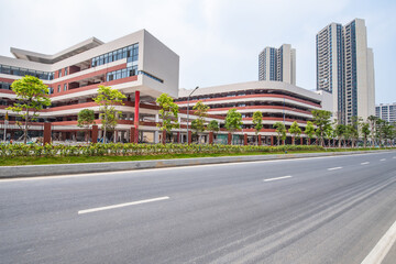 Obraz premium New buildings and schools in Nansha District, Guangzhou, Guangdong, China