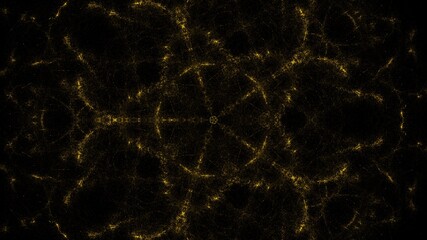 Dark abstract background with a touch of yellow mandala