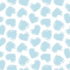 Pastel Heart shaped brush stroke seamless pattern background