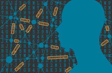 Social network technology concept. Internet human communication