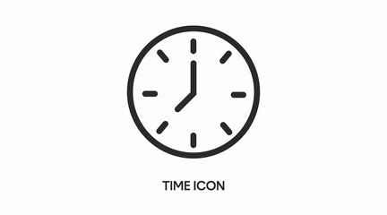 Vector Iolated Illustration of a Clock. Black and White Time Icon 