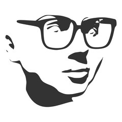 Silhouette of a female head. Beauty and fashion