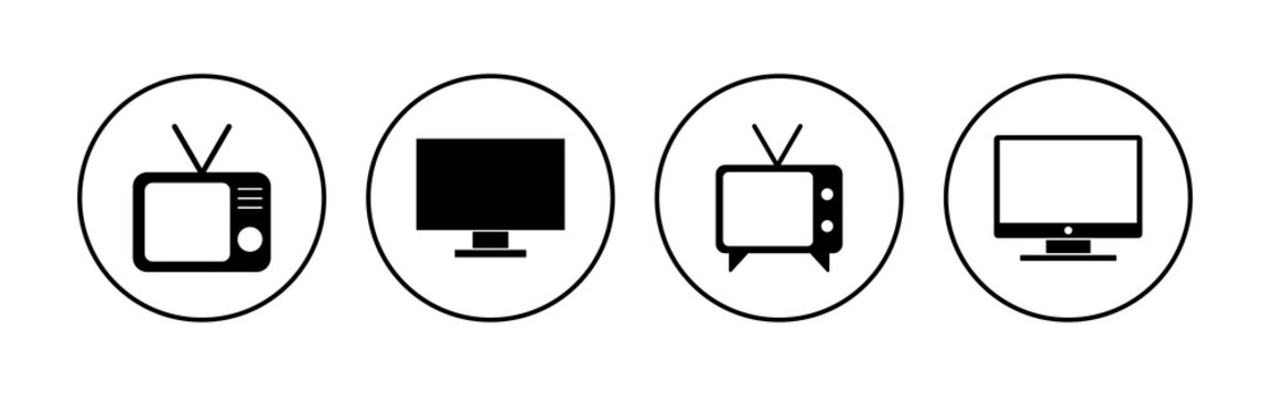 Tv icon set. television icon vector