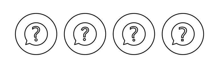 Question icon set. question mark icon vector.