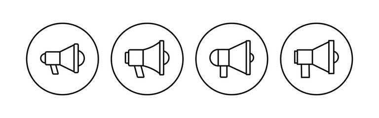 Megaphone icon set. Loudspeaker icon vector.