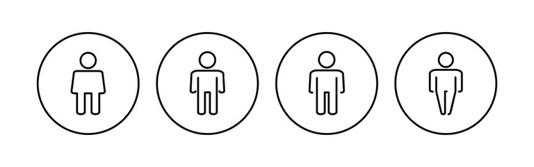 Man icon set. male icon vector. human symbol