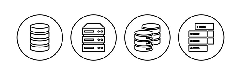 Database icon set. database vector icon