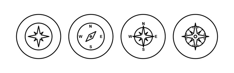 Compass icon set. arrow compass icon vector