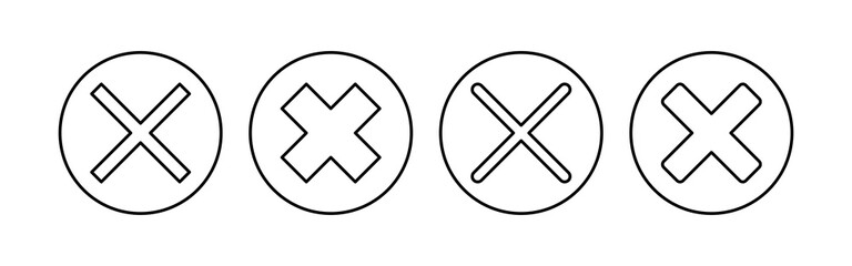 Close icon set. Delete icon vector. cross sign