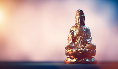 Buddha statue, zen meditation in yoga