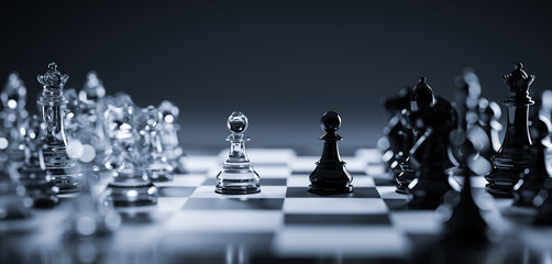 Fototapeta Chess game. Strategic desicion making. Plan and competition obraz