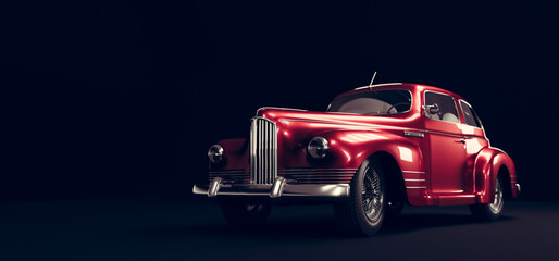Classic retro car. Vintage vehicle