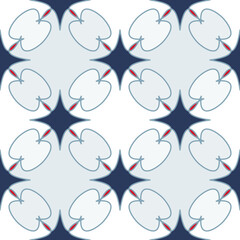 Seamless pattern. Blue silver with red splashes.