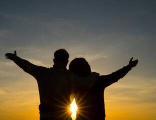 silhouette Couple. Life. Lifestyle. Couple in love. Romantic. Lovers. 