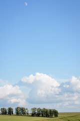 Blue sky (clouds) and little mountains