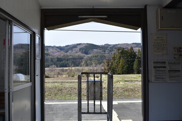 田舎の駅　市城駅の風景