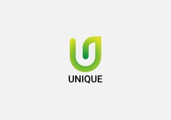 Unique Abstract U letter modern logo design