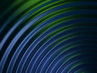 Metallic blue and green ripples 3D illustration