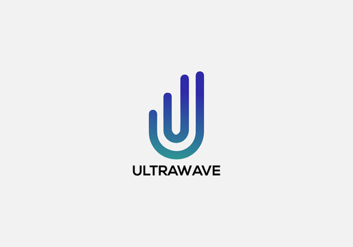 Ultrawave Abstract U letter modern minimalist logo design