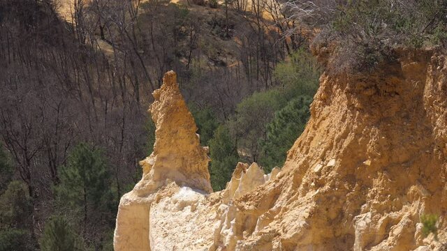 White hoodoos (fairy chimney) of the Colorado Provencal, an old ocher quarry in Rustrel in Provence France