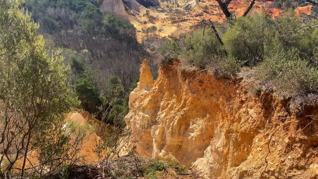 Colorado de Rustrel, also known as the Colorado Provencal, an old ocher quarry in Rustrel France