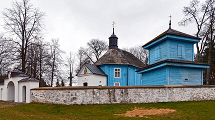 Built of wood in 1785, the Orthodox Church of St. Beheading of Saint John the Baptist in the village of Szczyty Dzieciolowo in Podlasie, Poland