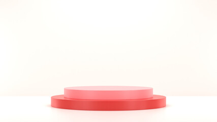 podium, minimal, realistic, empty, mockup, display, cosmetic, blank, red, 3d, clean, product, presentation, object, circle, plastic, round, blue, stage, background, 3d render, abstract, award, illustr