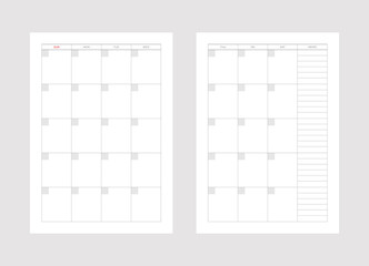 Diary, schedule, calendar and notebook document simple illustration.
