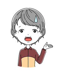 笑顔や落ち込んだり困ったり風邪をひいたり色んな表情のおばあちゃんの顔のイラストセット Wall Mural アオフジマキ