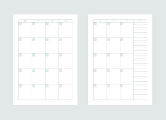 Diary, schedule, calendar and notebook document simple illustration.
