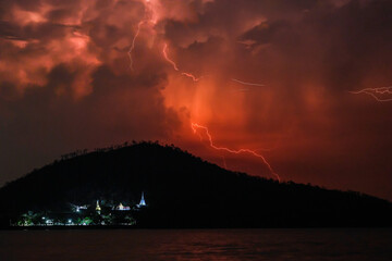 Thunder Storm over Mountains and River