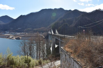 Obraz premium 八ッ場ダムの風景