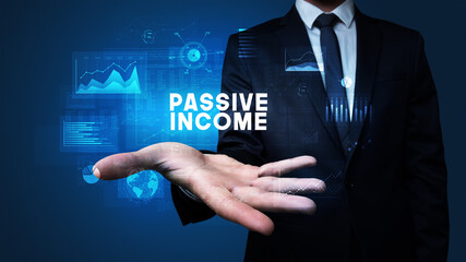 Hand of Businessman holding motivational message