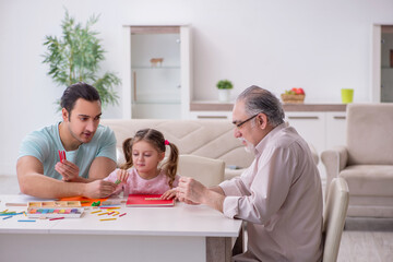 Obraz premium Three generations of family in early development concept