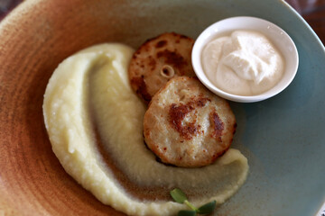 Cutlets with celery puree