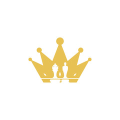 King Chess logo design vector illustration, Creative Chess logo design concept template, symbols icons