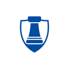 Shield Chess logo design vector illustration, Creative Chess logo design concept template, symbols icons