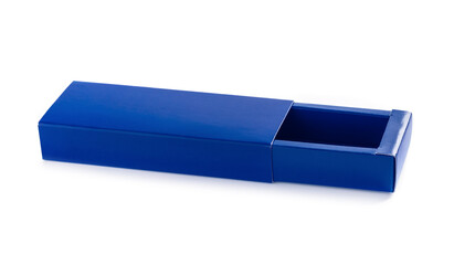blank blue cardboard paper slide box for product design mock-up