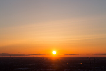 Fototapeta na wymiar Sunset over the city scape