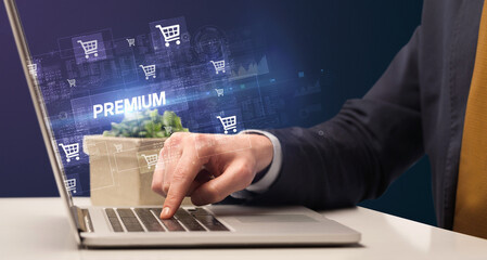Fototapeta premium Businessman working on laptop concept
