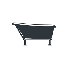 Bathtub Symbol, Bathtub Silhouette, Baht icon, Shower icon, Old Bathtub, Tub, Hot bath, Bath tub silhouette, for silhouette