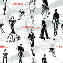 pattern with people,vector graphics for production