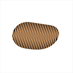 Vector outline illustration of a colored brown fresh scribble potato is on a white background