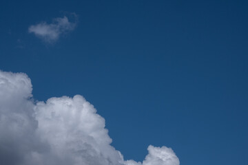 clouds in the blue sky, cumulus,