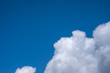 clouds in the blue sky, cumulus,