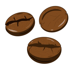 Coffee beans icons. Creative illustrations. Colorful sketch. Idea for decors, logo, patterns, papers, covers, gifts, seasonal holidays, cooking and kitchen themes. Isolated vector art.