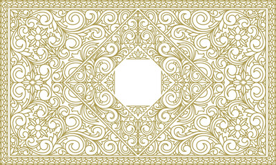 Decorative monochrome ornate vintage design blank card