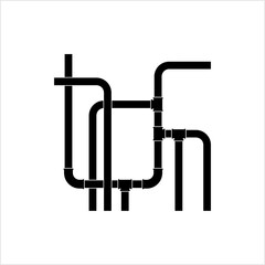Pipe Icon, Plumbing Work, Gas,, Air, Water, Oil, Liquid Pipeline