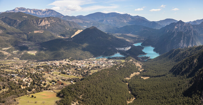 Llosa del Cavall Reservoir seen from the Codo Viewpoint, Solsones, Catalonia